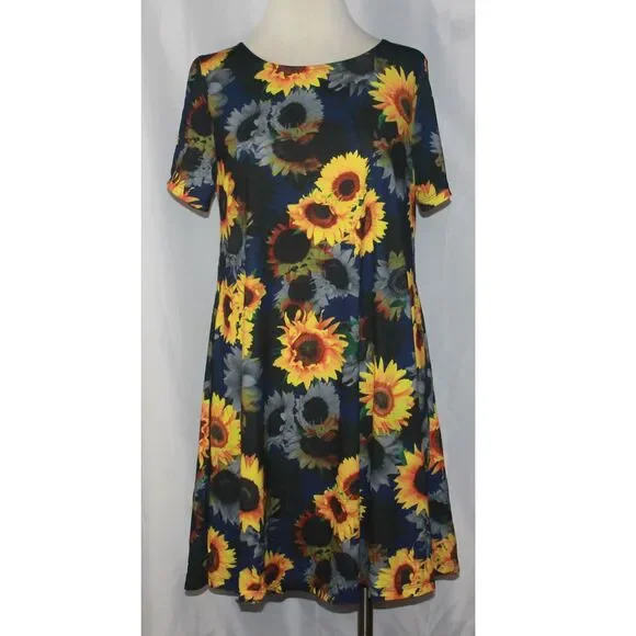 blue and yellow sunflower dress Sunflower Dress
